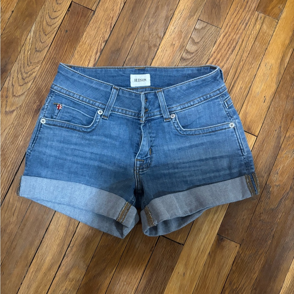 Hudson Jeans Blue Jean Shorts Cuffed Mid-Rise